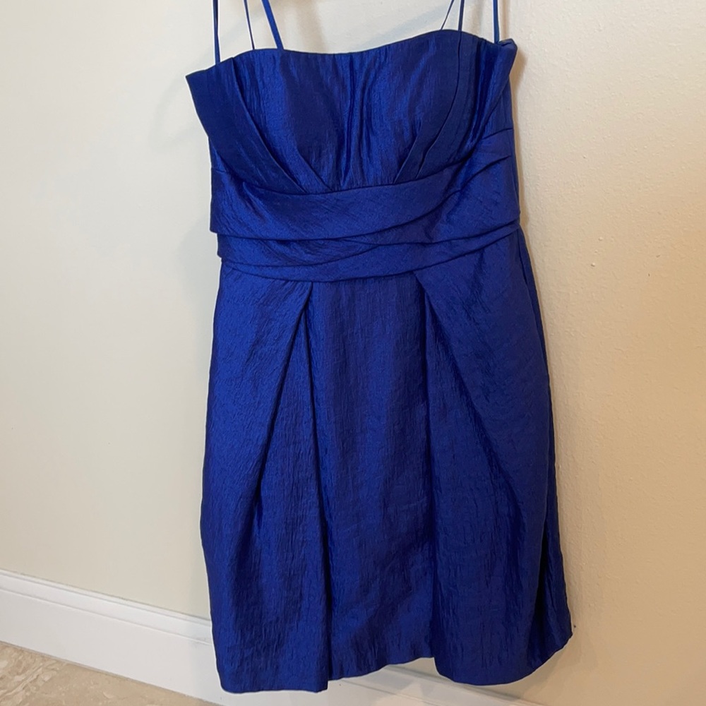 Strapless blue dress
